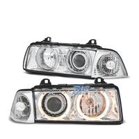 FARI BMW E36 90-99 ANGEL EYES HALOGENO FONDO CROMA