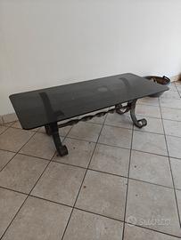tavolino vetro e ferro battuto 