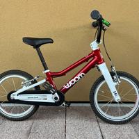 Bici bambino WOOM GO 2 Rossa 14" Perfetta +imballo