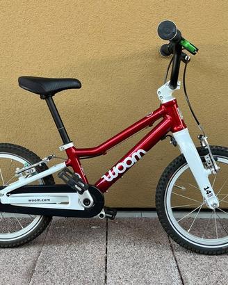 Bici bambino WOOM GO 2 Rossa 14" Perfetta +imballo