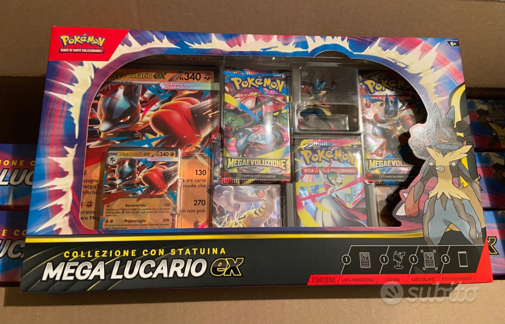 Collezione Pokémon Con Mega Lucario-ex – Statuina, 1 Carta Promo Olografica, 1 Carta Gigante E 5 Bustine Di Espansione