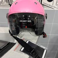 CASCO DIEFFE BABY VISIERA ELICOTTERO ROSA PERLATO