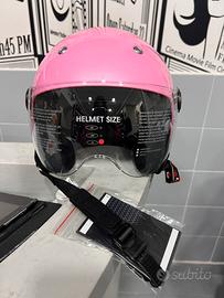 CASCO DIEFFE BABY VISIERA ELICOTTERO ROSA PERLATO