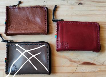 portafogli uomo donna 3 scomparti in cuoio