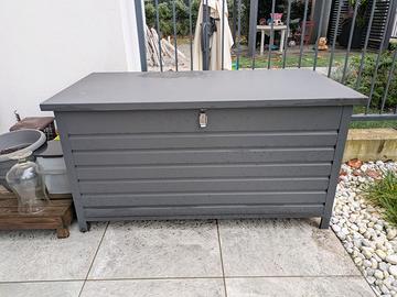 Baule da giardino in alluminio con ruote