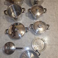 batteria di pentole in acciaio inox 