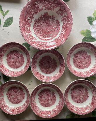 Set 6+1 Piatti Vintage Enoch Wedgwood Avon Cottage
