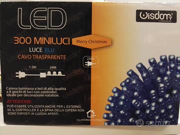 Wisdom Luci Natale 300 led blu 24 metri