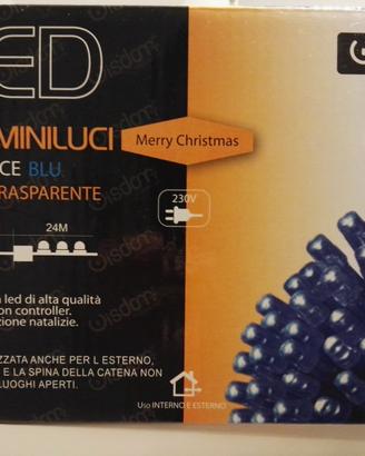Wisdom Luci Natale 300 led blu 24 metri
