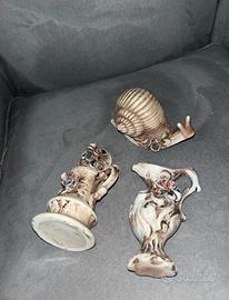 Set oggetti in ceramica stile Capodimonte