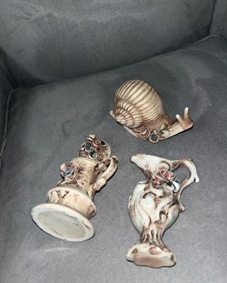 Set oggetti in ceramica stile Capodimonte