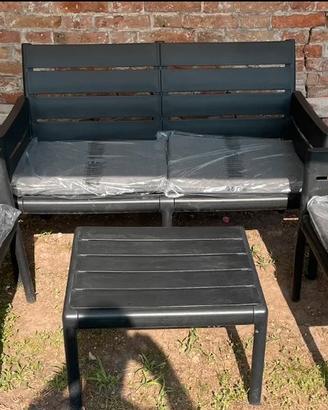 Arredo giardino divanetto, 2 poltrone, tavolino