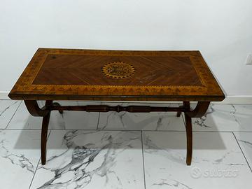 Antico Tavolo Legno Intarsiato Stile Luigi XVI
