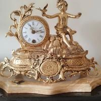 orologio da camino +coppia candelabri  vintage
