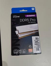 Ram Crucial Pro DDR5 32GB CL32 6400MHz bianca