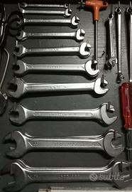 Set 11 chiavi "inglesi" forchetta doppia profess.