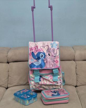 Kit scuola Disney - Stitch&Angel: Trolley + astuca