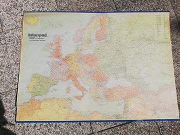 Carta geografica poster Europa anni 80