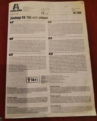 Moto zundapp modellino italeri