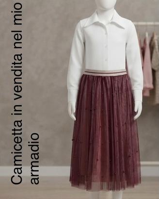 Gonna in tulle color bordeaux/malva  10 anni