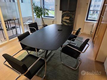 KNOLL set di 5 sedie BRNO tubolar in Tex nero