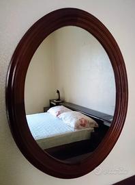 SPECCHIO OVALE IN LEGNO 