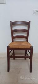 SEDIE IN LEGNO NOCE CON FONDELLO IN PAGLIA