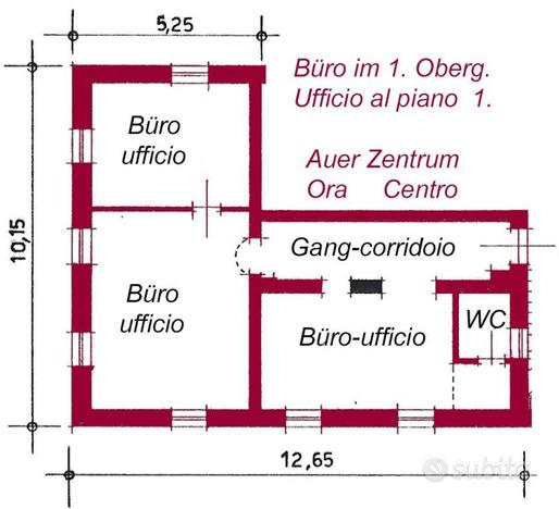 Affittasi pratico ufficio/studio nel centro di Ora