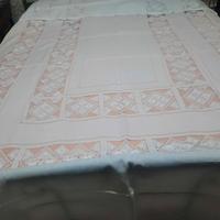 Copriletto Matrimoniale bianco in Lino  e filet