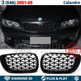 GRIGLIE per BMW Serie 3 E46 Mascherine Nero Lucido