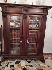 Libreria/vetrina e attaccapanni vintage, anni '70