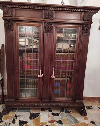 Libreria/vetrina e attaccapanni vintage, anni '70