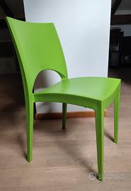 Sedie GrandSoleil in polipropilene verde mela