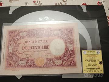 banconota 500 lire Italia periziata