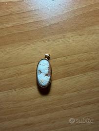 Ciondolo e spilla antica con cammeo in oro 18k