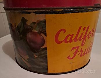 Scatola in latta vintage California fruits