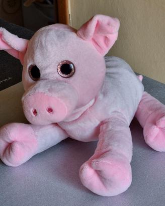 Peluche Maialino Rosa Nuovo Occhi Glitterati