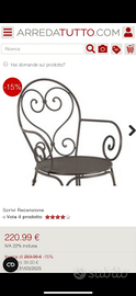 Sedie in ferro battuto Emu serie Pigalle € 60