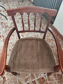 Sedie vintage in legno massello e velluto 