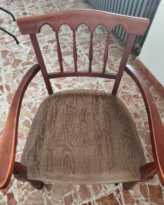 Sedie vintage in legno massello e velluto 