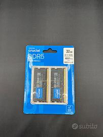RAM Portatile Crucial 32GB (2x16) DDR5 4800MHz SOD