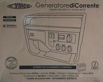 Generatore di Corrente VINCO Avviamento Elettrico