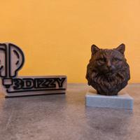 Busto Gatto Artistico 10cm  Effetto Bronzo e Marmo