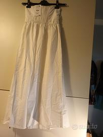 vestito lungo donna cotone bianco