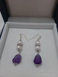 Orecchini Argento 925 Perle A.Dolce con Ametista
