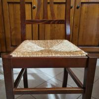 Sedie in legno con seduta in paglia