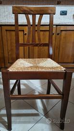 Sedie in legno con seduta in paglia