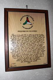 Quadro preghiera del volontario di protezione civi