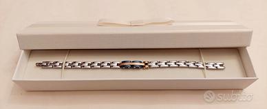 Bracciale uomo in acciaio  anallergico dorato/blu