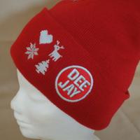 Berretto rosso in maglia di lana - Radio Dee-Jay
